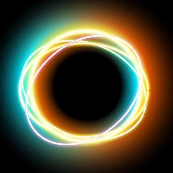 Lowing elektrische cirkel, neon lamp — Stockvector