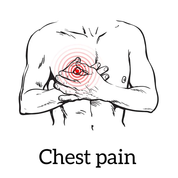 Pain in the heart of a man — Stock Photo, Image