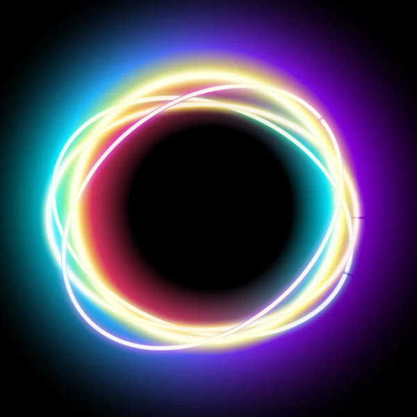 Cercle électrique soufflant, lampe au néon — Image vectorielle