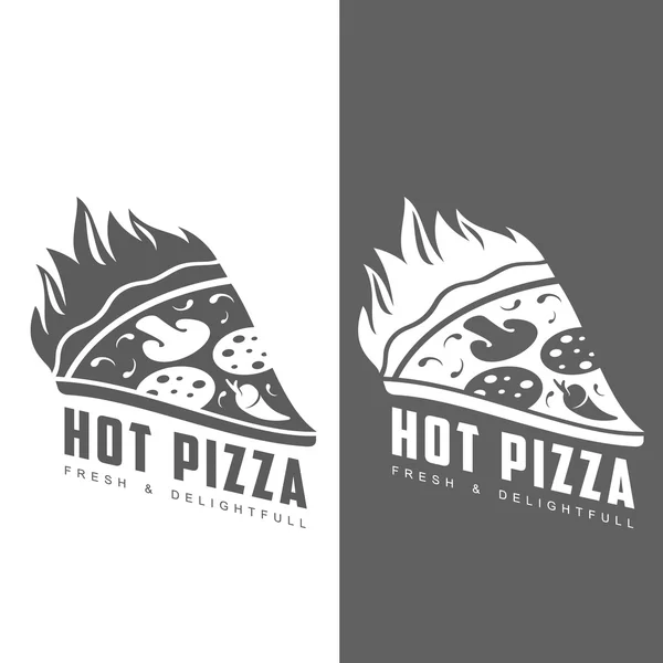 非常に熱いピザ ロゴの部分 — ストックベクタ