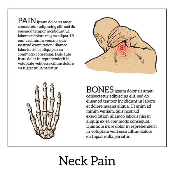 Bolest v krku člověka — Stockový vektor