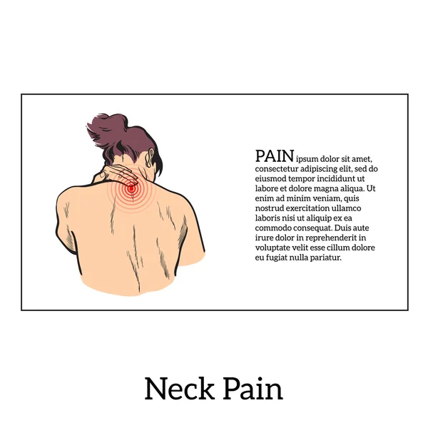 Fájdalom a nyak egy férfi — Stock Vector