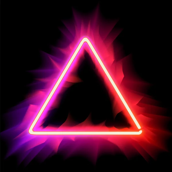 Råmande elektriska triangel, neon lampa — Stock vektor