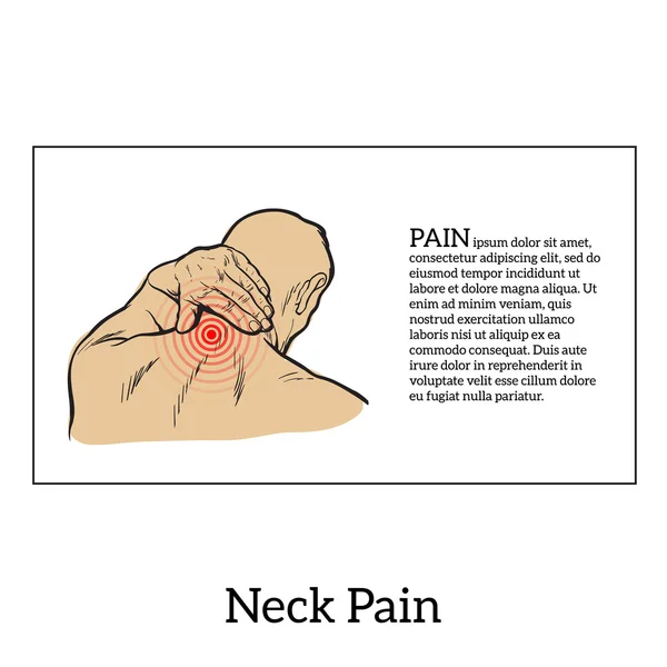 Fájdalom a nyak egy férfi — Stock Vector