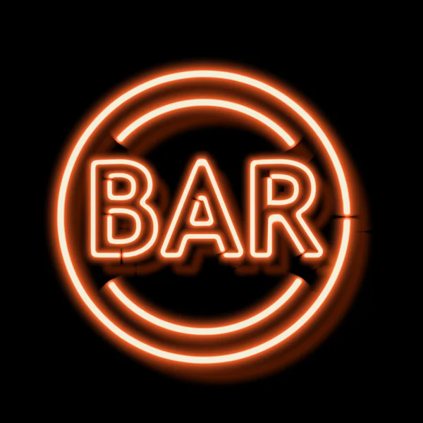Insegna neon vintage con indicazione del bar — Foto Stock