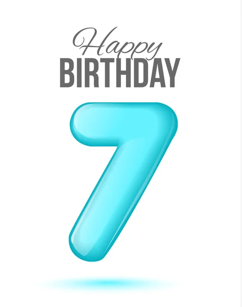 Cumpleaños. Tarjeta de felicitación con números 7 — Foto de Stock