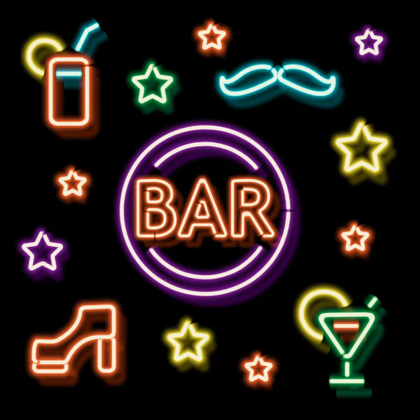 Neon symbol bar — Stock Photo, Image