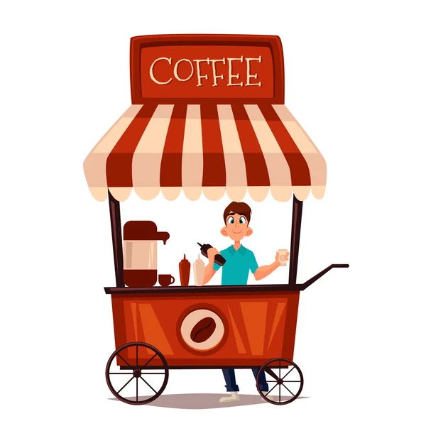 Vente de café en plein air — Image vectorielle