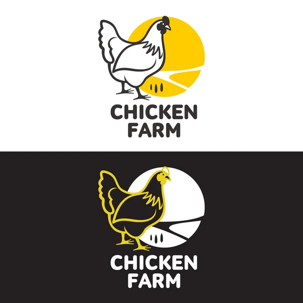Set of logos with chicken — Stock Vector