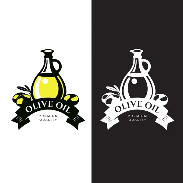 Logo über Olivenöl — Stockvektor