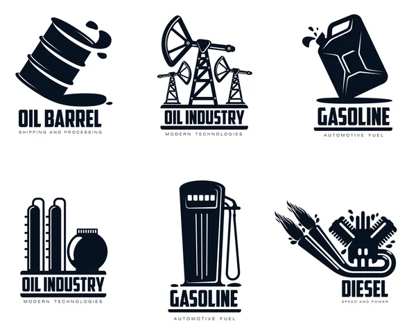 Készlet logók olaj-és benzinkút — Stock Vector