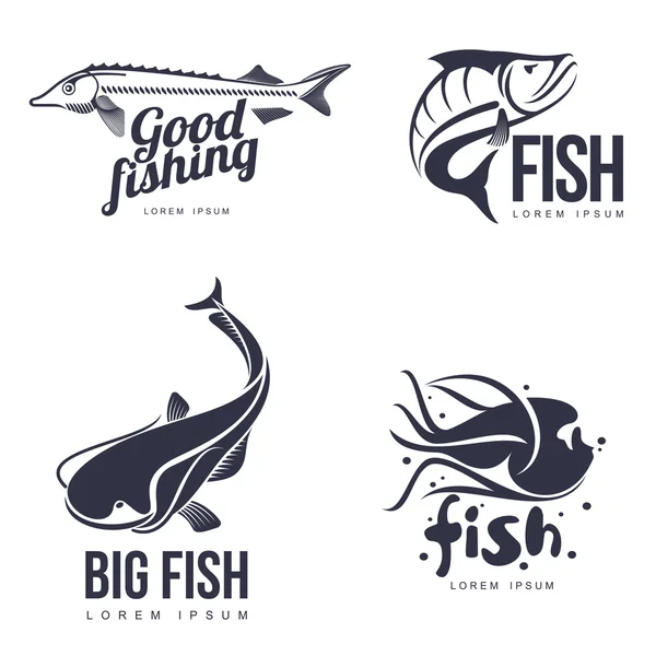 Ingesteld logo zee vis — Stockvector