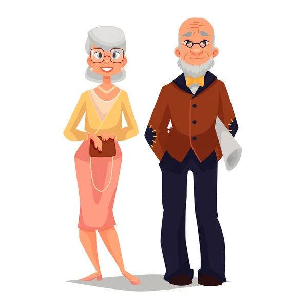老年夫妇男人和女人 — 图库矢量图片