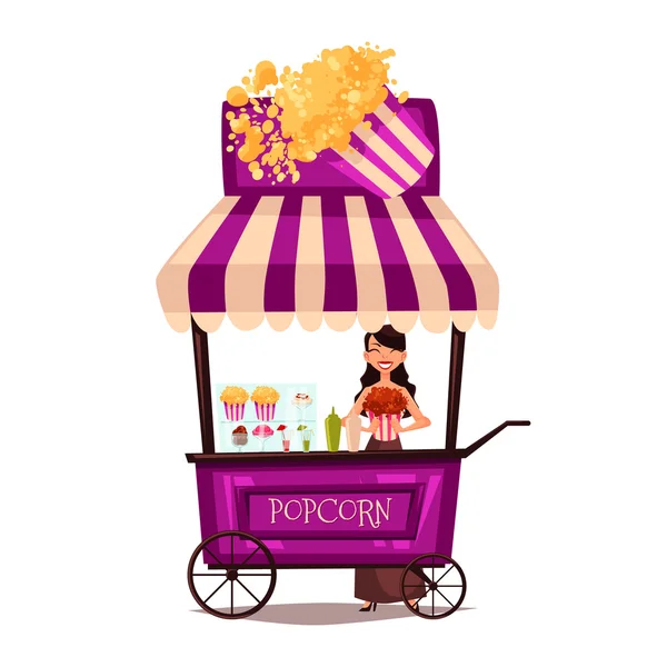 Sälja popcorn på gatan — Stockfoto