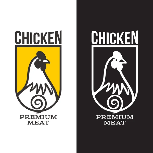 Logos mit Huhn — Stockvektor