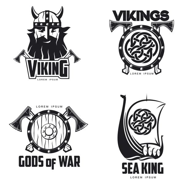 Σκανδιναβικές Viking σύνολο λογότυπα — Διανυσματικό Αρχείο