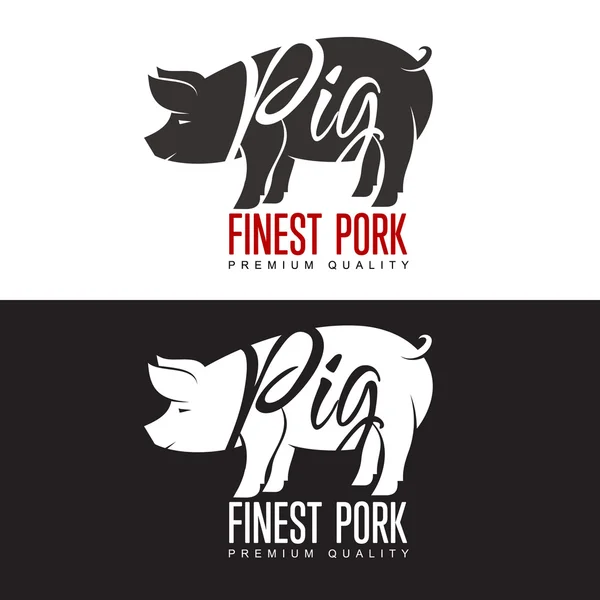 Set of logos with a pig — Stock Photo, Image