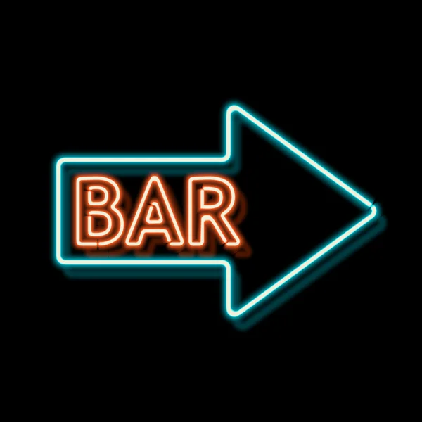 Vintage neon sign with an indication of the bar — Stock Photo, Image