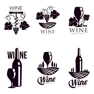 Zarif şarap logo şablonları