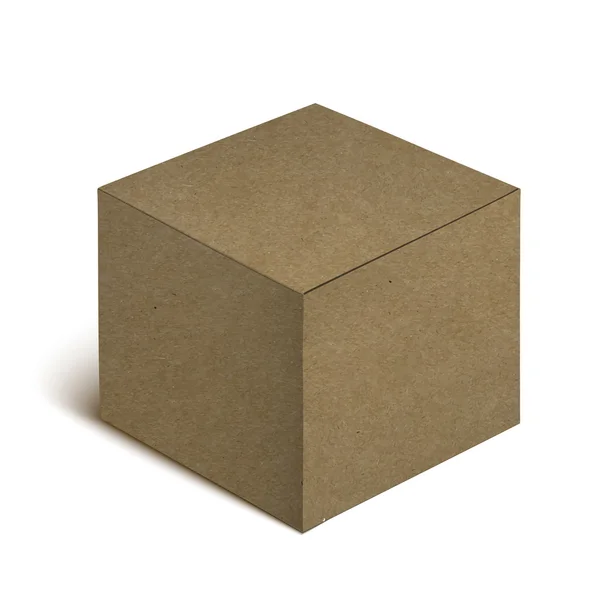 Caja de cartón realista aislada sobre fondo blanco — Foto de Stock