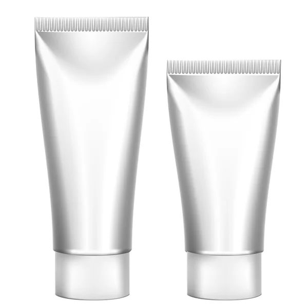 Pacotes de cosméticos em branco, conjunto de modelo de tubo — Fotografia de Stock