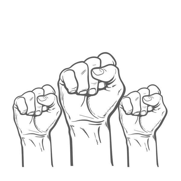 Fist as a symbol of good luck, strength and determination