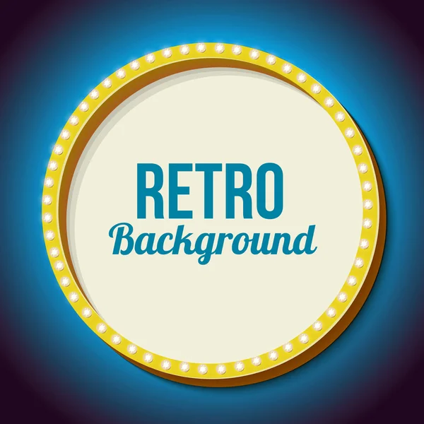 Retro frame circle with neon lights — Stock Photo, Image