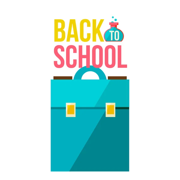 Back to school poster with briefcase — Stock Vector