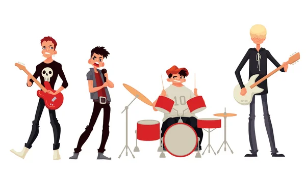 Cartoon rock group musicians illustration — Stock Photo, Image