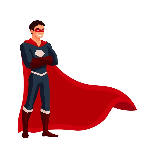 Супергерой чоловік на мисі і звичайний одяг — стоковий вектор