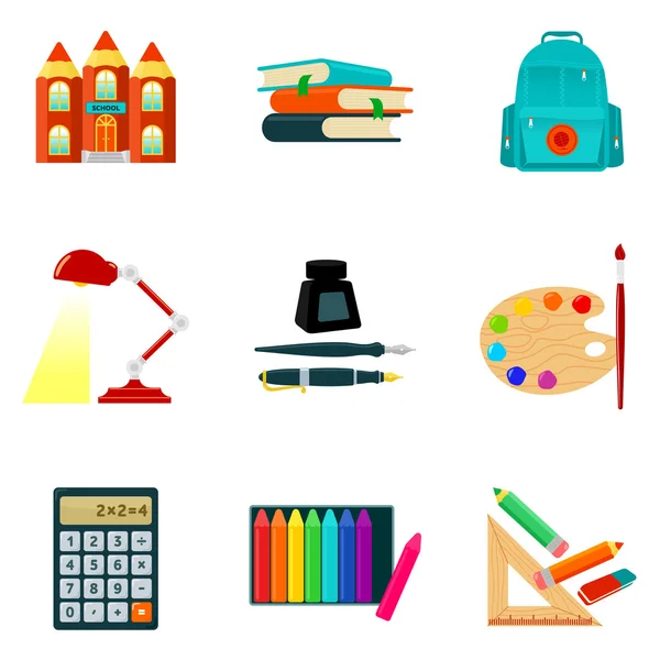 Zestaw szkic stylu szkoły ikony i symbole — Zdjęcie stockowe