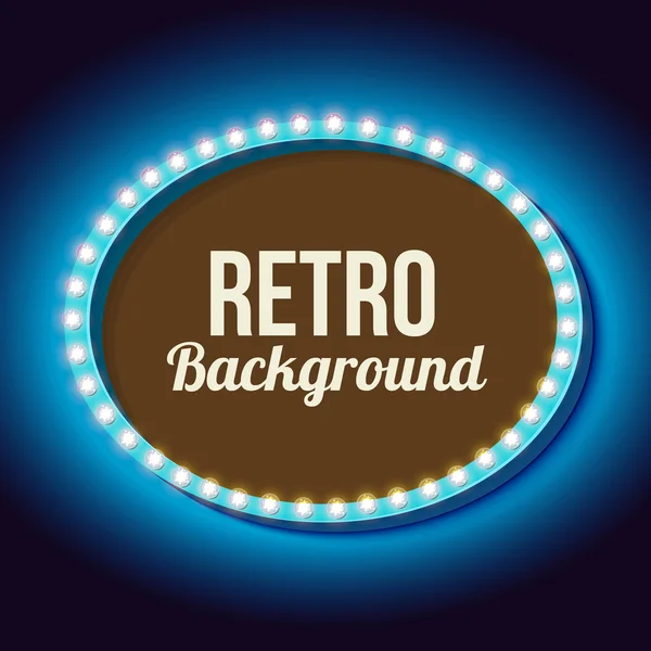 Retro kader cirkel met neon lights — Stockfoto