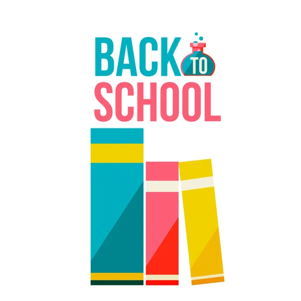 Back to school poster with row of books — Stock Photo, Image