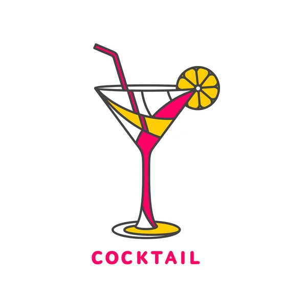 Bunte abstrakte Cocktail-Logo — Stockvektor