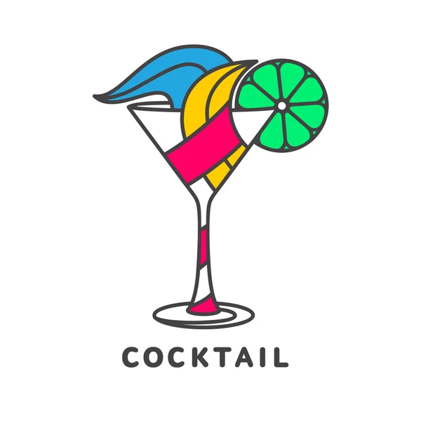 Bunte abstrakte Cocktail-Logo — Stockvektor