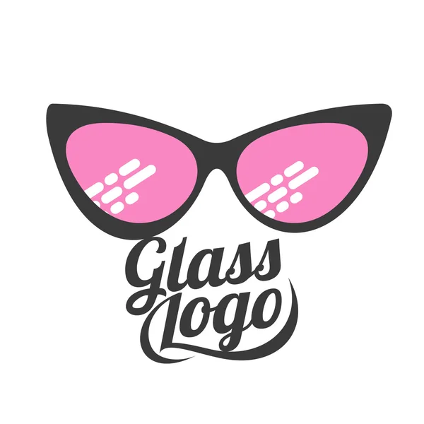 レトロでモダンなスタイルのメガネのロゴを設定 — ストックベクタ