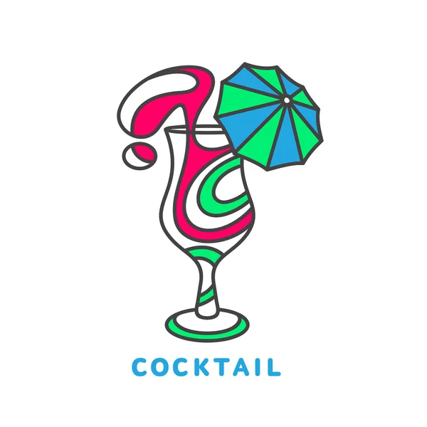 Bunte abstrakte Cocktail-Logo — Stockvektor