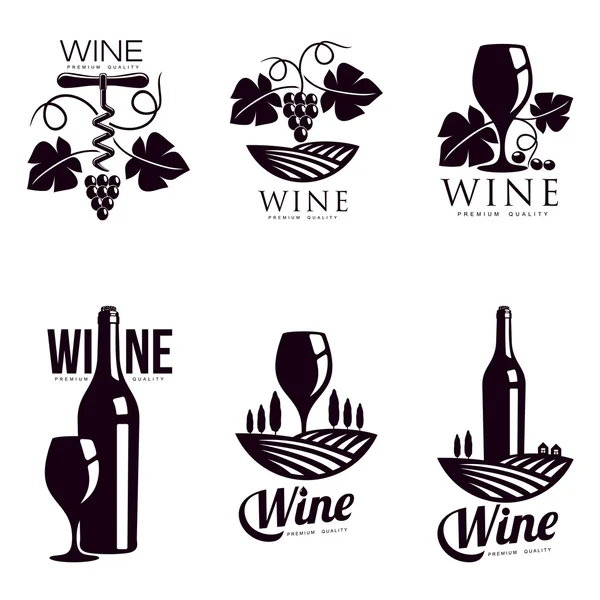 Set di eleganti modelli di logo del vino — Foto Stock