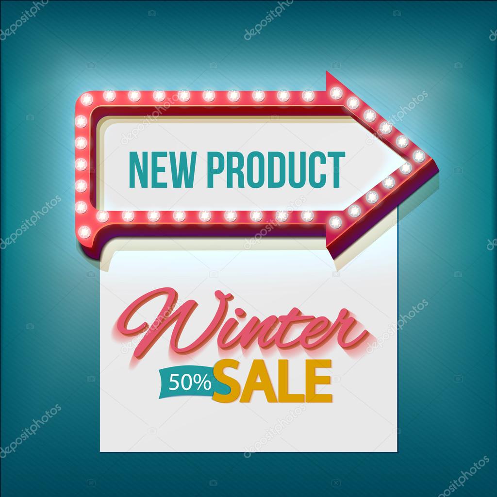 Volume retro arrow with Winter sale