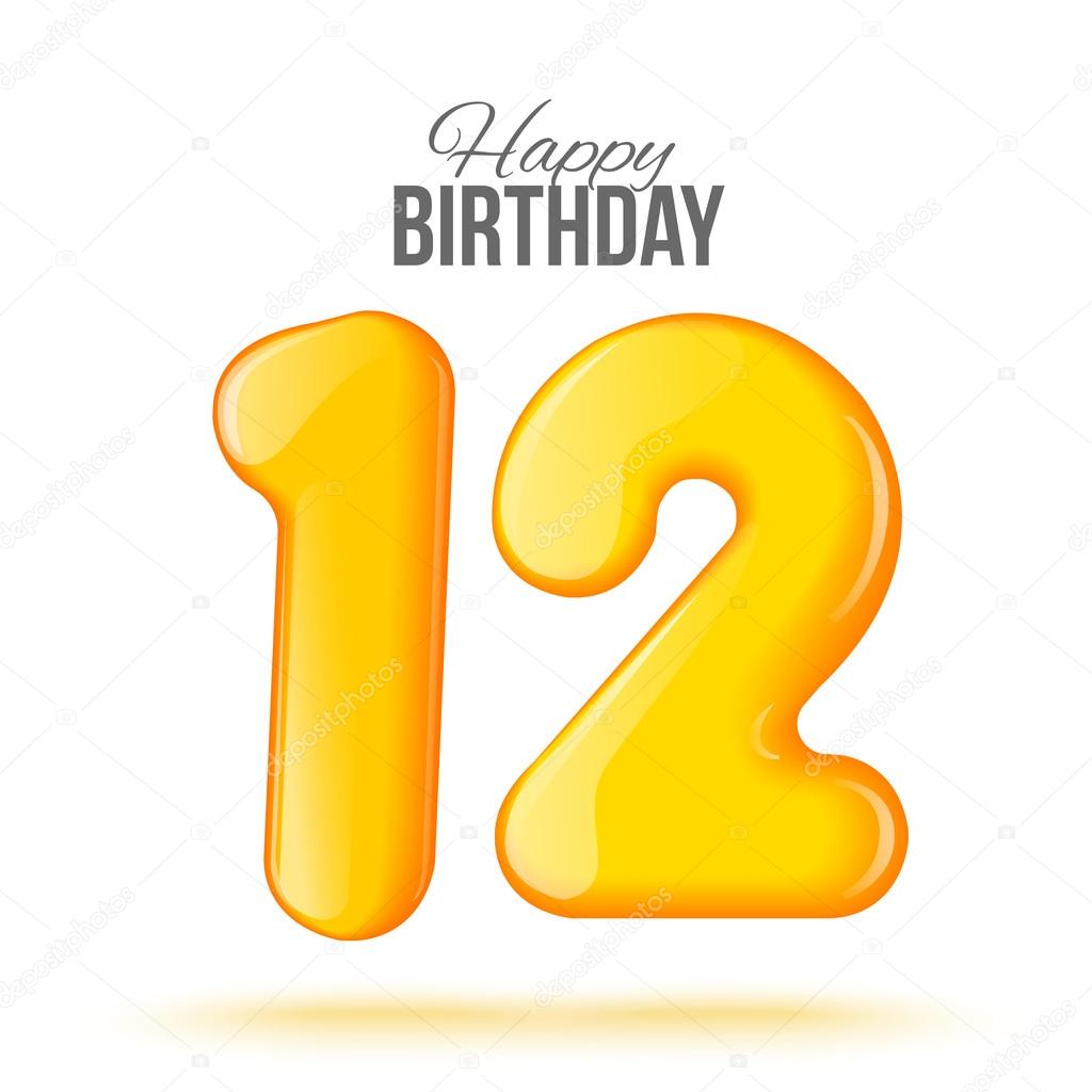 birthday. Greeting card with numbers.