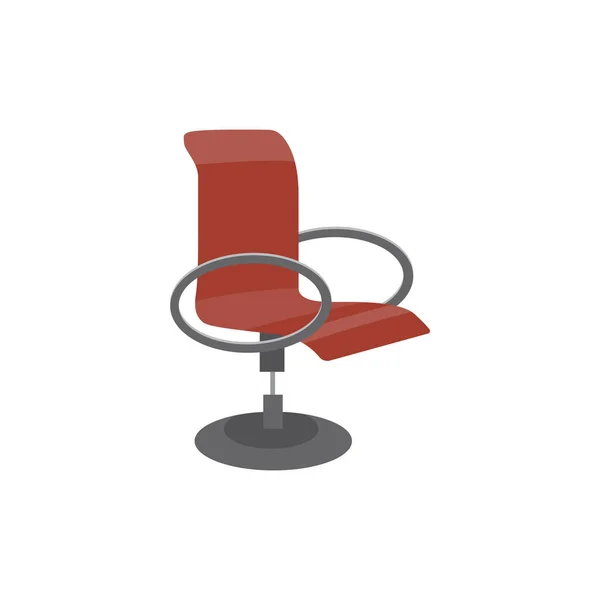 Schienale alto comoda sedia girevole ufficio piatto vettore illustrazione isolato. — Vettoriale Stock