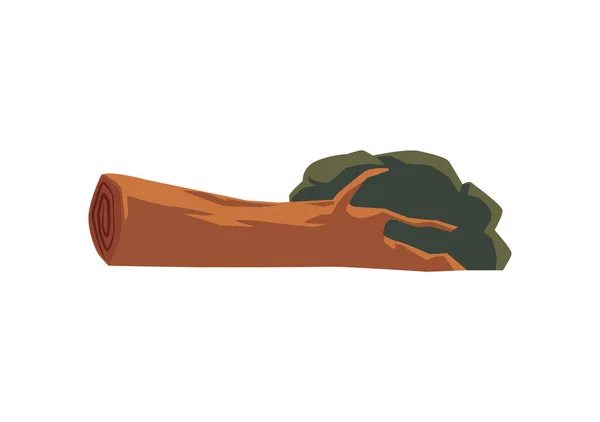 Árbol talado grande con un tronco roto ilustración vectorial de dibujos animados plana aislada. — Vector de stock
