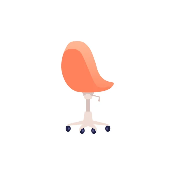 일을 위한 현대의 주황색 사무실의자, 평면 만화 벡터 일러스트 분리 — 스톡 벡터