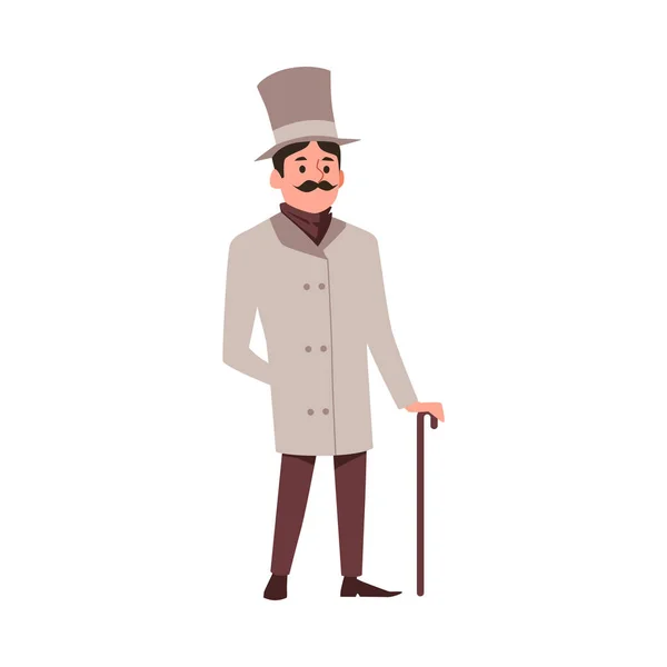 Flat vector isolated illustration of gallant victorian english aristocrat — Stock Vector