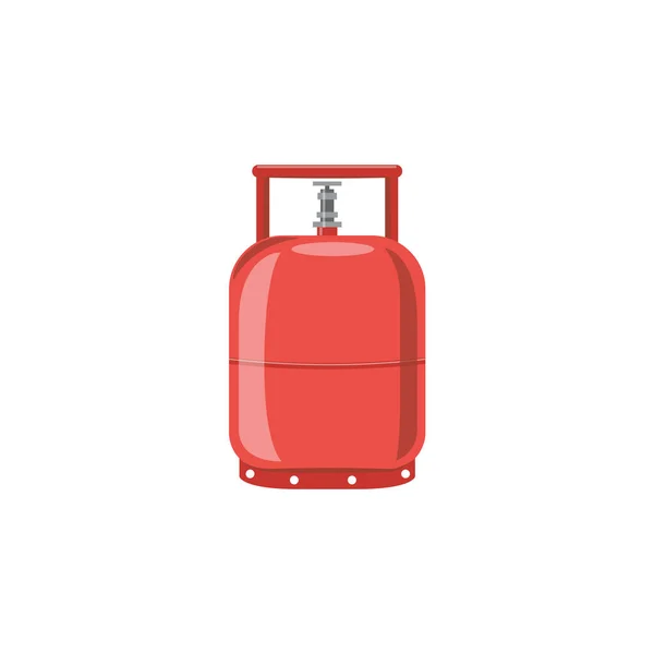 Icona di una bombola di gas rosso infiammabile un fumetto piatto isolato vettoriale illustrazione — Vettoriale Stock