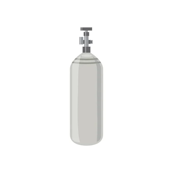 Bouteille de gaz ou réservoir de plongée, dessin animé plat vecteur illustration isolé. — Image vectorielle