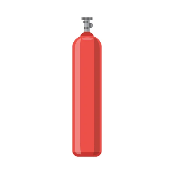 Κόκκινη μακρόστενη φιάλη αερίου ή επίπεδη διανυσματική απεικόνιση βιομηχανικού δοχείου απομονωμένη. — Διανυσματικό Αρχείο