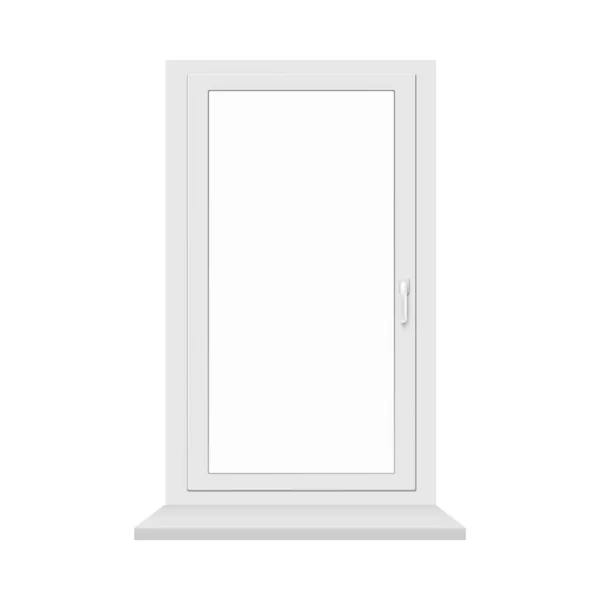 Cadre de fenêtre en plastique Uni-part avec illustration vectorielle réaliste de seuil isolé. — Image vectorielle