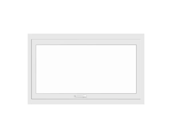 Realistisch glazen raam met wit kunststof frame een vector illustratie — Stockvector
