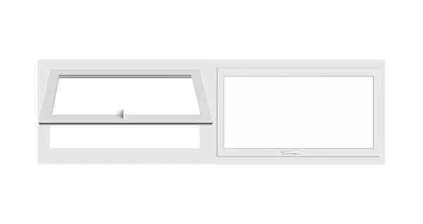 Πλαστικό ή ξύλινο λευκό γυαλί δύο μέρη παράθυρο ένα διάνυσμα απομονωμένη εικόνα. — Διανυσματικό Αρχείο